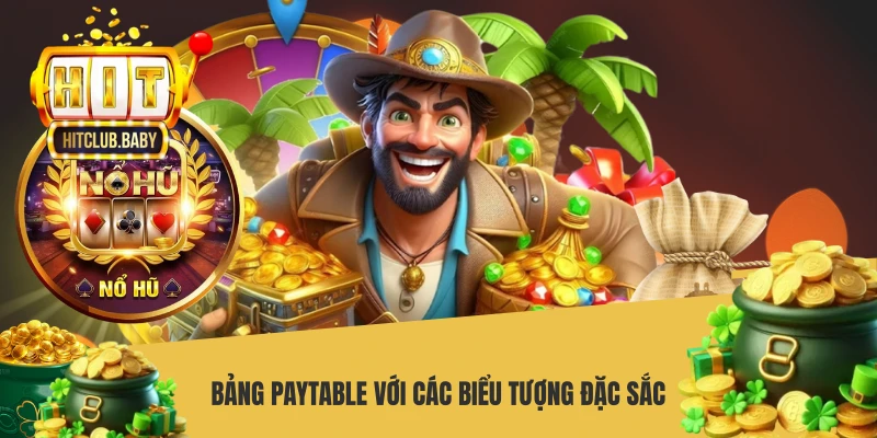 Bảng paytable với các biểu tượng đặc sắc