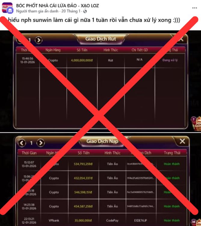 Tin giả tấn công Sunwin, Hitclub: Thương hiệu lớn luôn là đích ngắm Sunwin bị tố cáo giả rút tiền 1 tuần chưa được